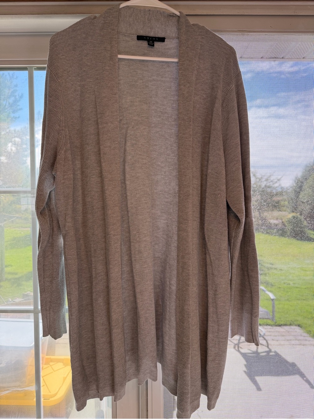 Cyrus Open-Front Taupe Women's Cardigan